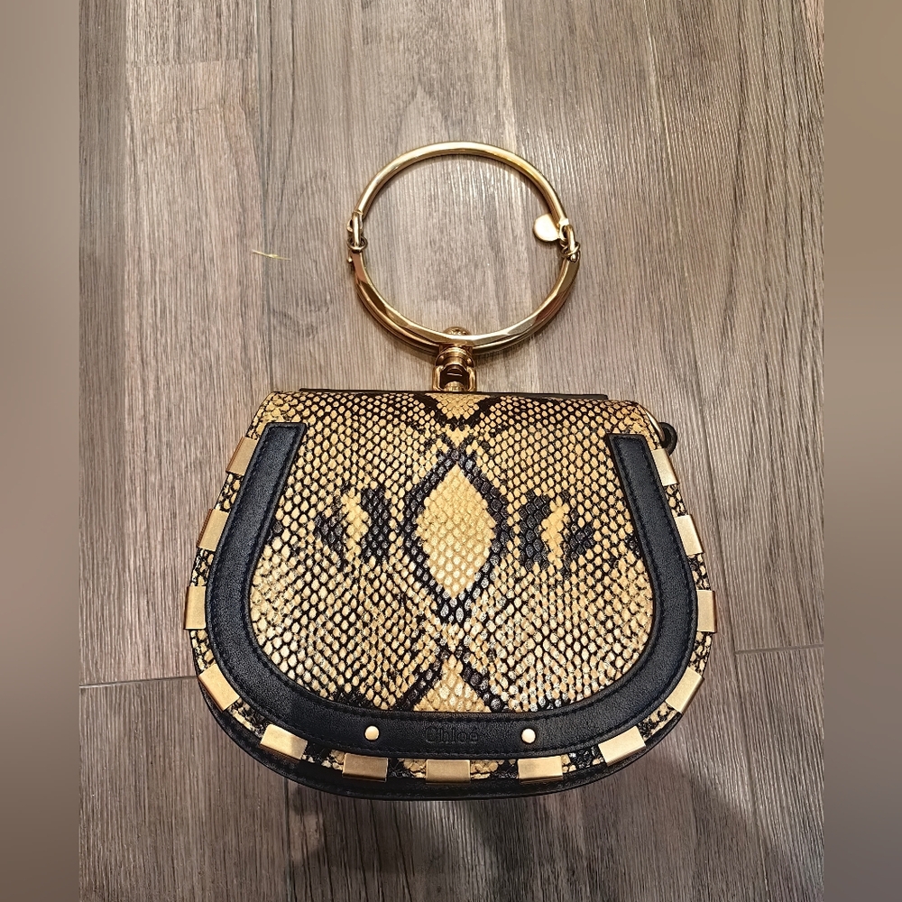 Pre Loved Chloe Drew Mini Faye Bag Circle Handle Women Handbags Limited Edition